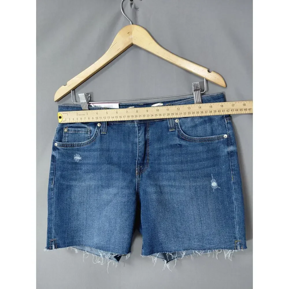 NWT Seven7 Weekend Short Blue Stretch Shorts Women Size 6